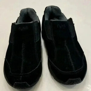 Ryka women’s black suede comfort slip on shoes / sneakers size 8.5